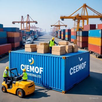 ceemof nigeria ltd workers loading an export